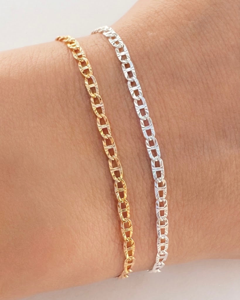 Diamond Cut Flat Mariner Permanent Jewelry Chain