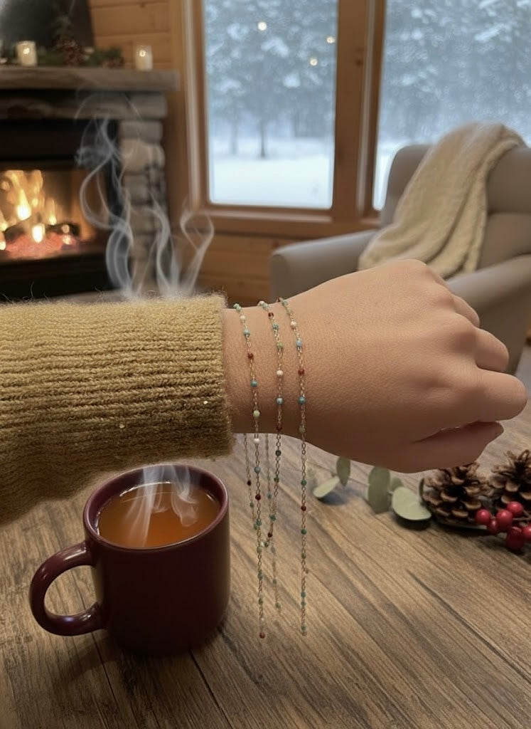 14k Gold Filled “Cozy Cabin” Enamel Permanent Jewelry Chain