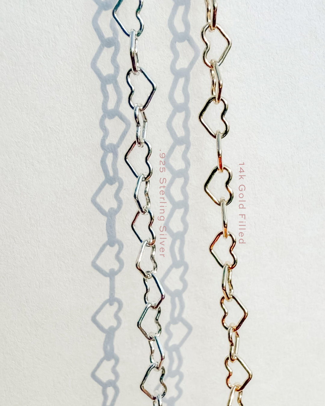 Round Heart Wholesale Permanent Jewelry Chain - 14k Gold Filled or .925 Sterling Silver