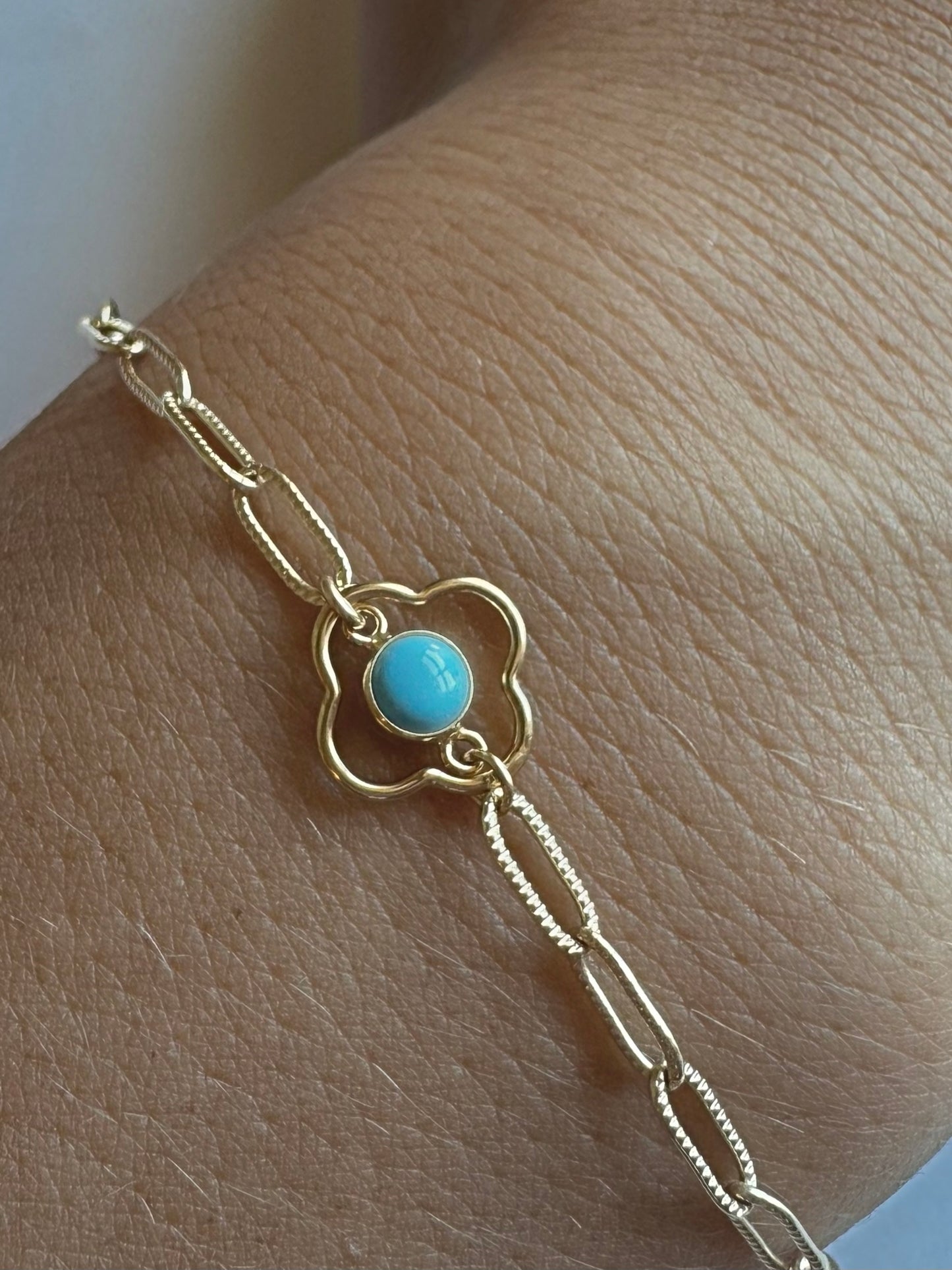 4.0mm 14k Gold Filled or .925 Sterling Silver Imitation Turquoise Permanent Jewelry Connector (set of 4)