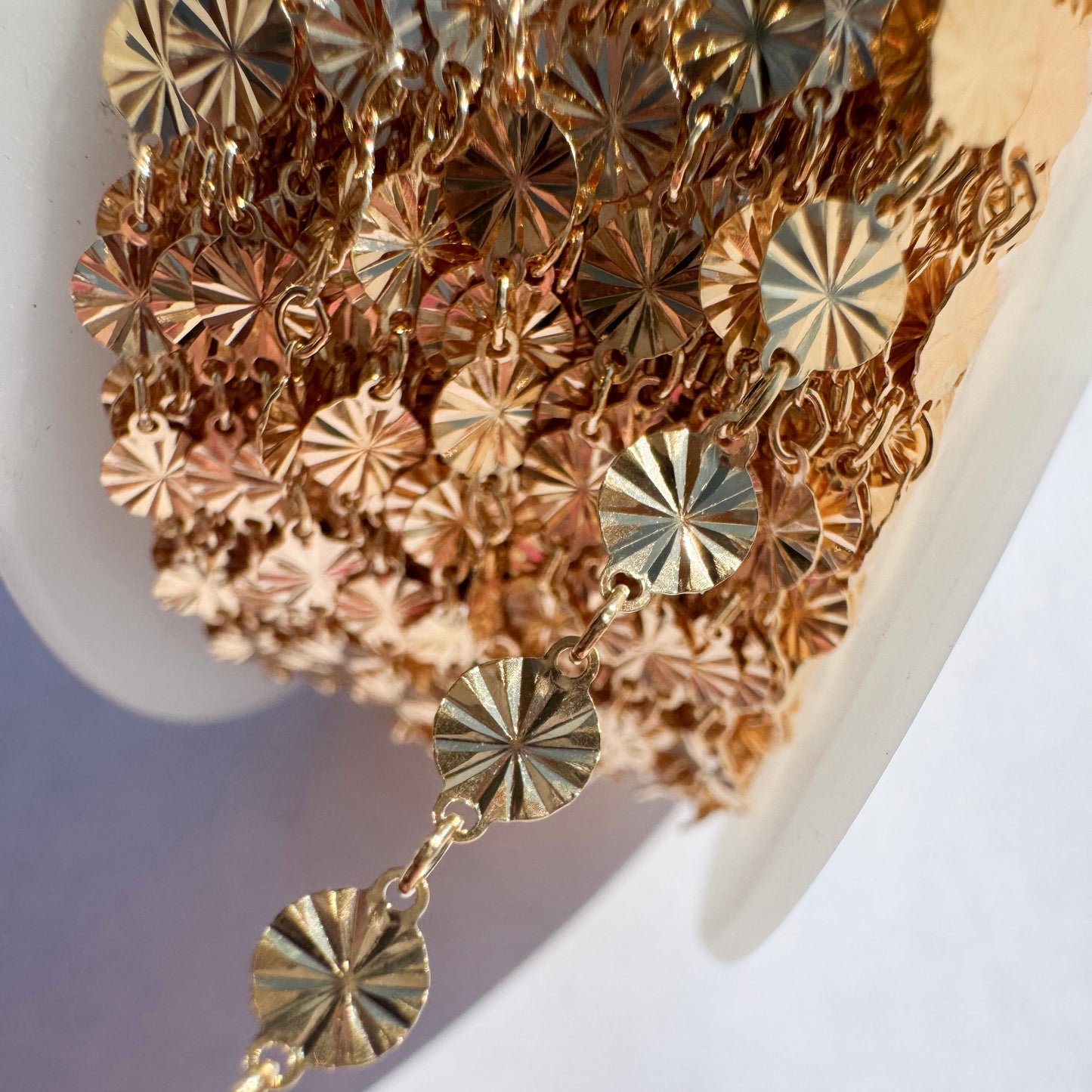 Sunburst Disc Chain | 14K Gold Filled| Permanent Jewelry Chain