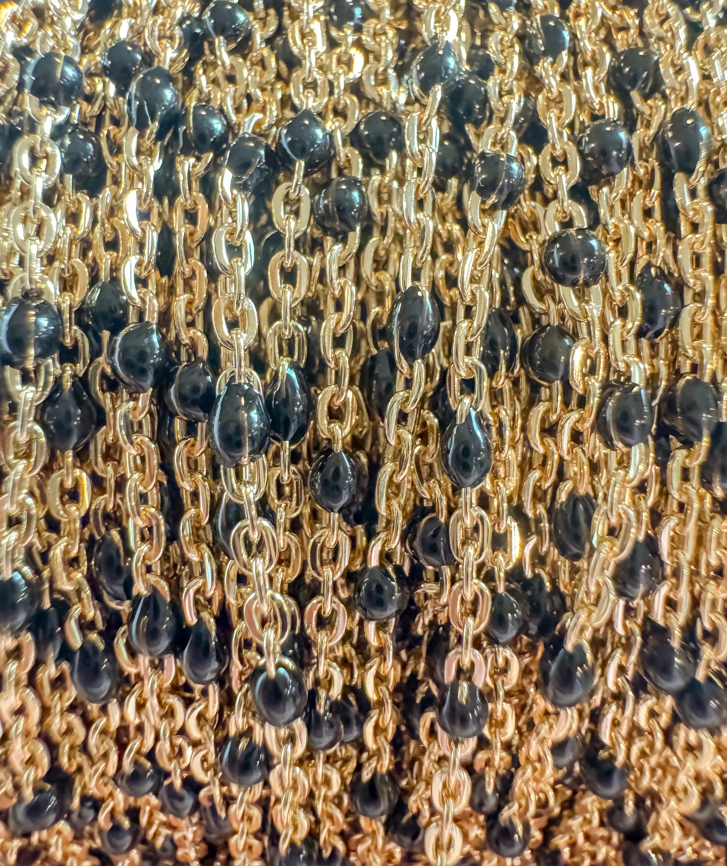 14k Gold Filled “Boss Black” Enamel Permanent Jewelry Chain