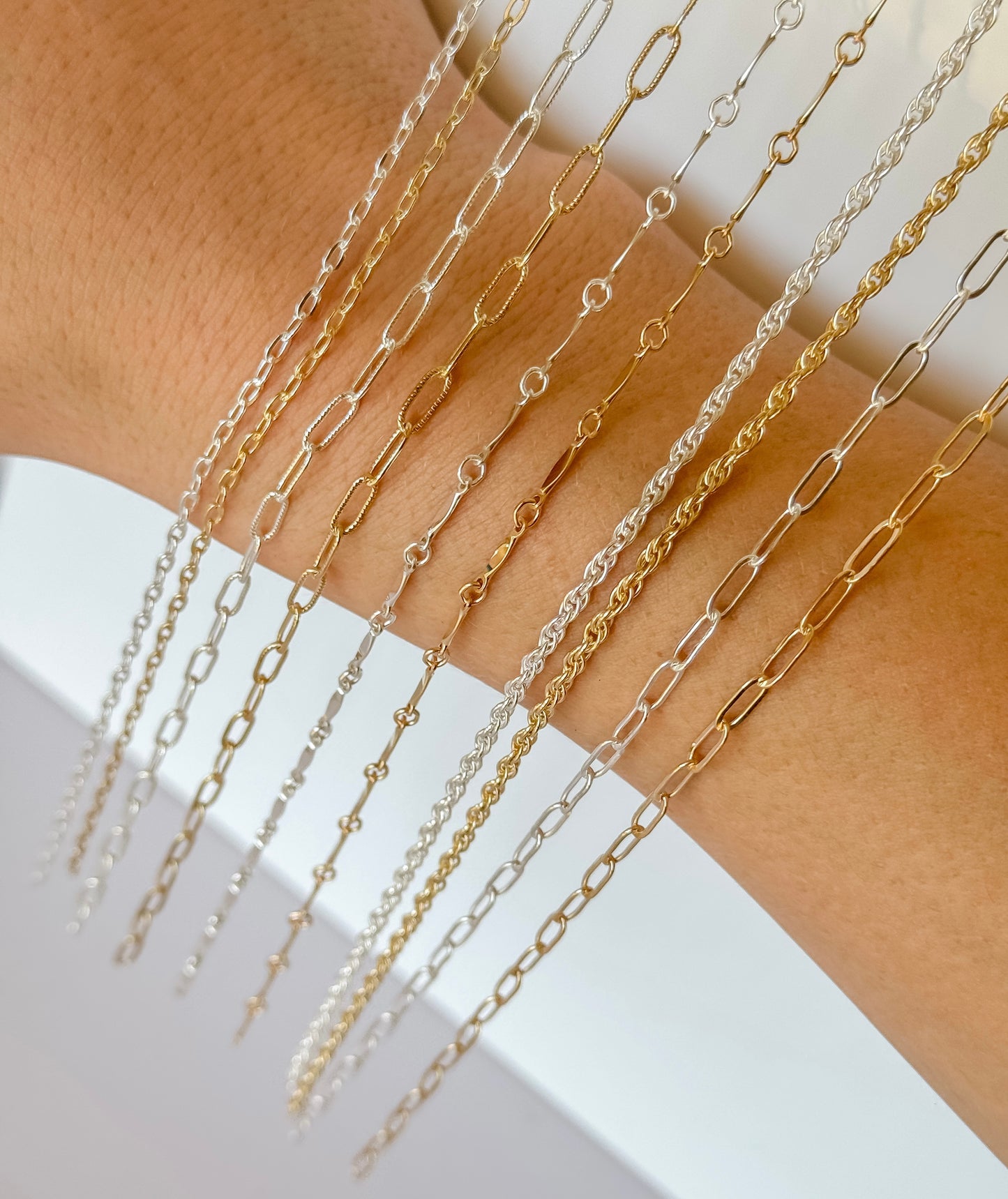 Permanent Jewelry Chain Starter Pack – 30 Feet of 14kt Gold-Filled & .925 Sterling Silver + 200 Jump Rings