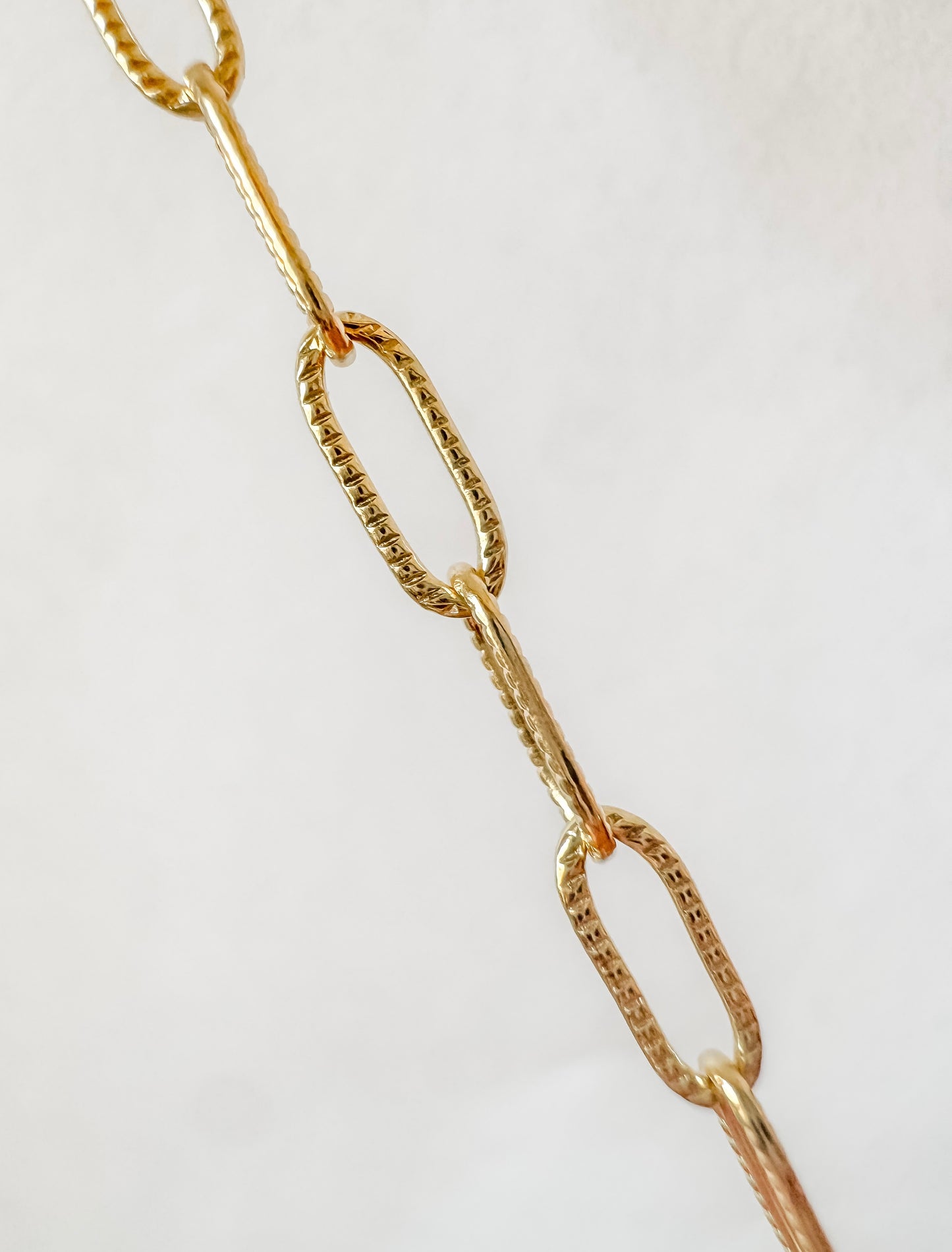 Textured Paperclip Permanent Jewelry Chain by the foot