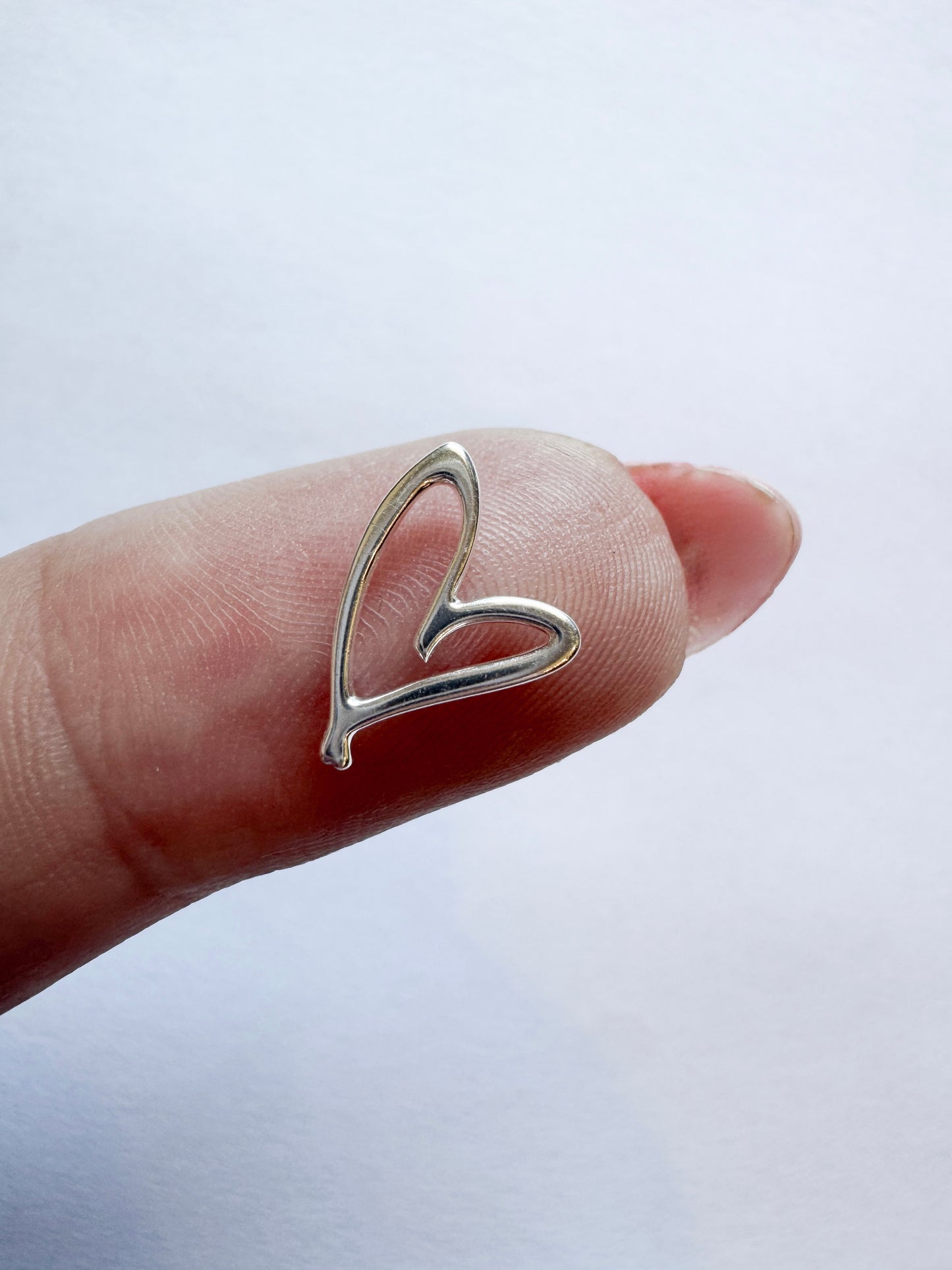 .925 Sterling Silver Script Heart Doodle Permanent Jewelry Connector (x 4)