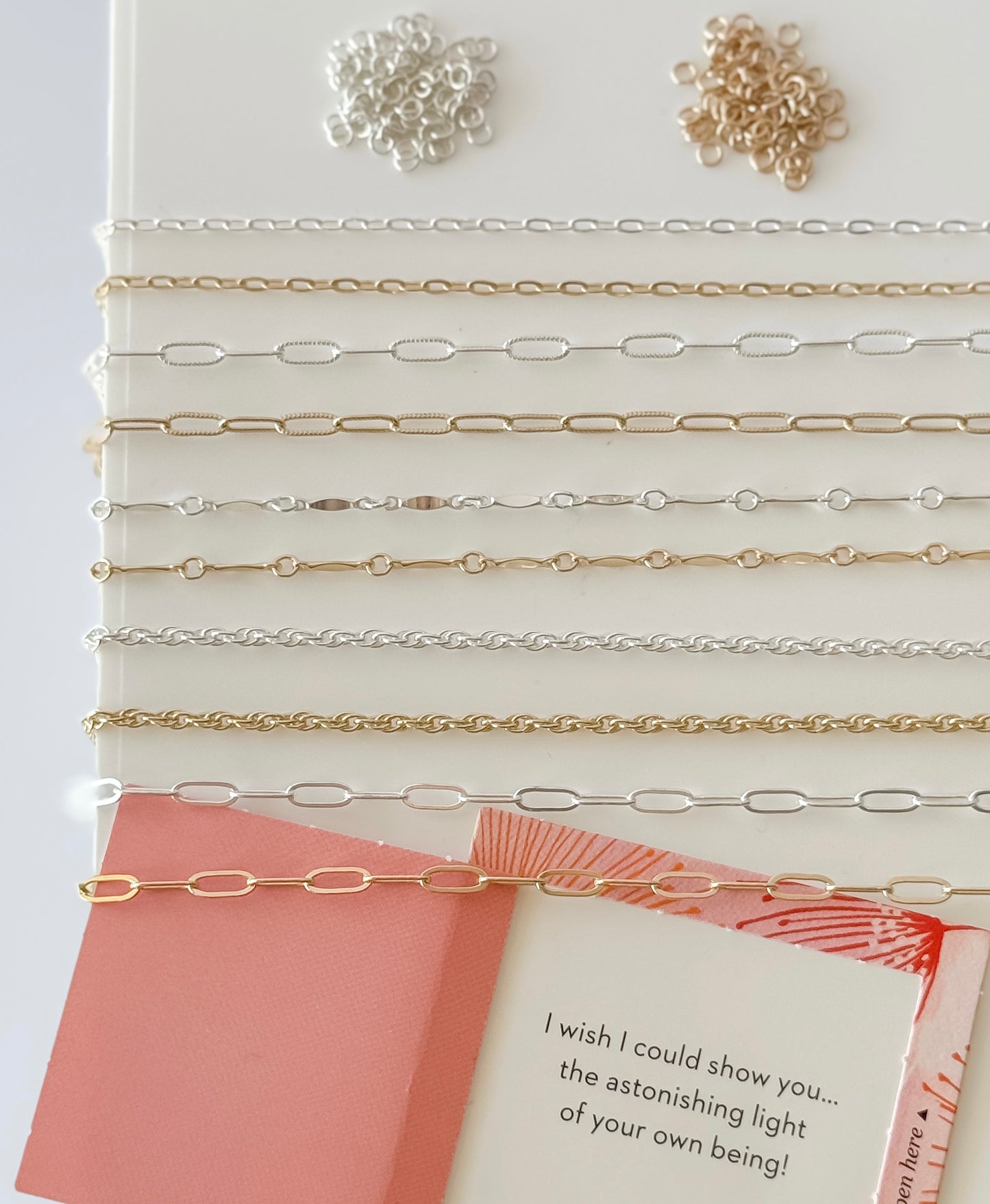 Permanent Jewelry Chain Starter Pack – 30 Feet of 14kt Gold-Filled & .925 Sterling Silver + 200 Jump Rings