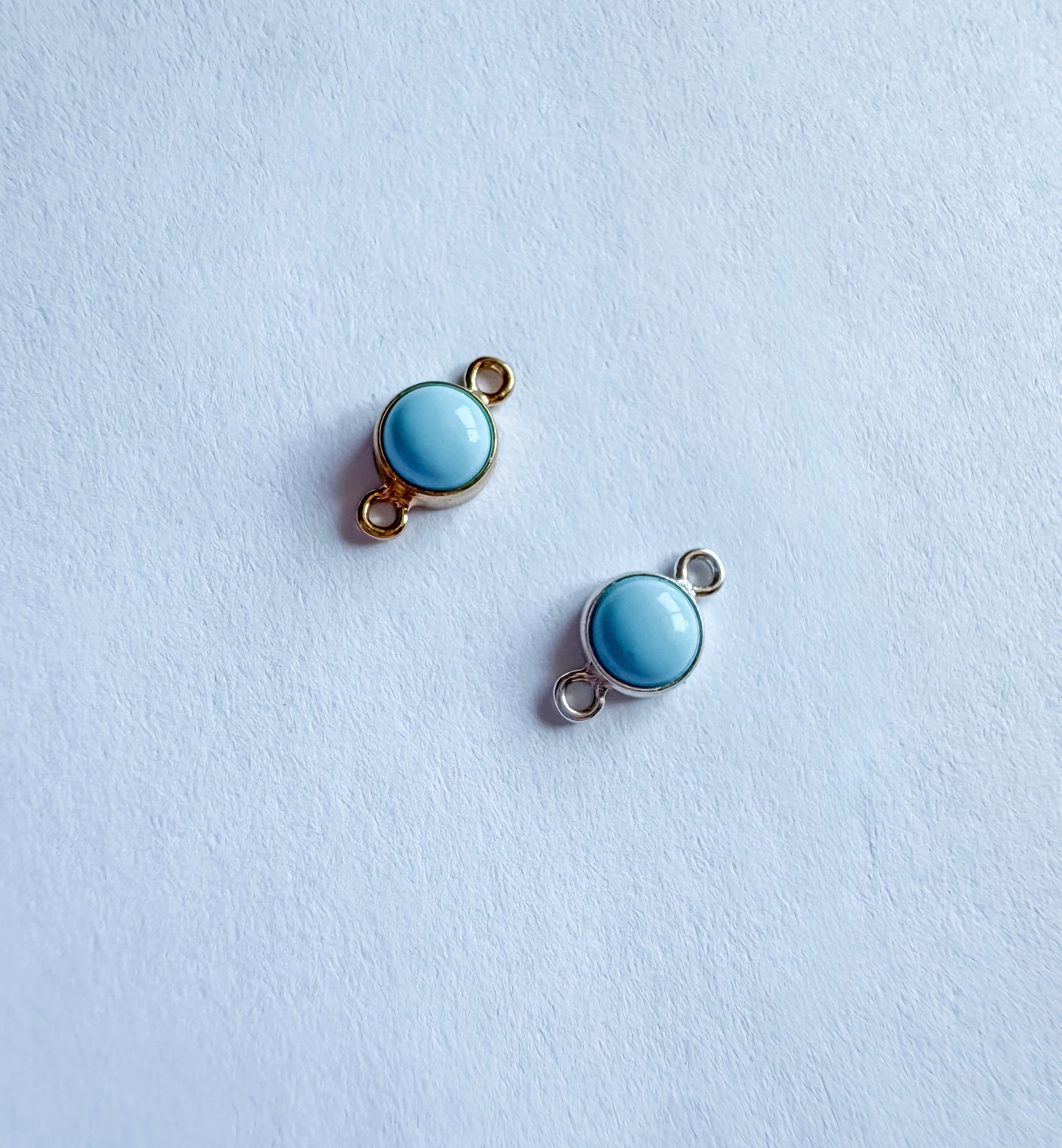 4.0mm 14k Gold Filled or .925 Sterling Silver Imitation Turquoise Permanent Jewelry Connector (set of 4)