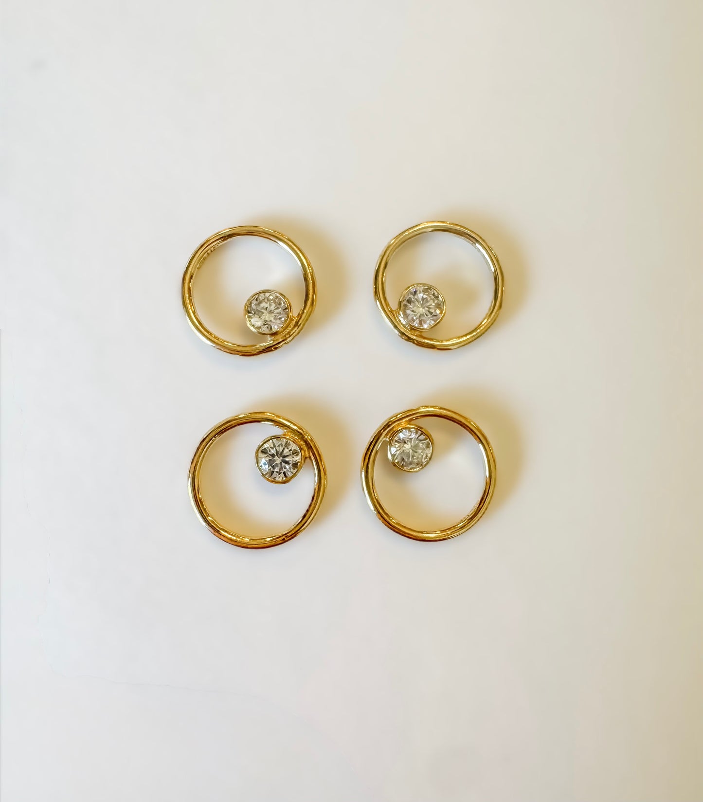 10mm Circle Permanent Jewelry Connector with 3mm CZ – 14K Gold Filled (Set of 4)