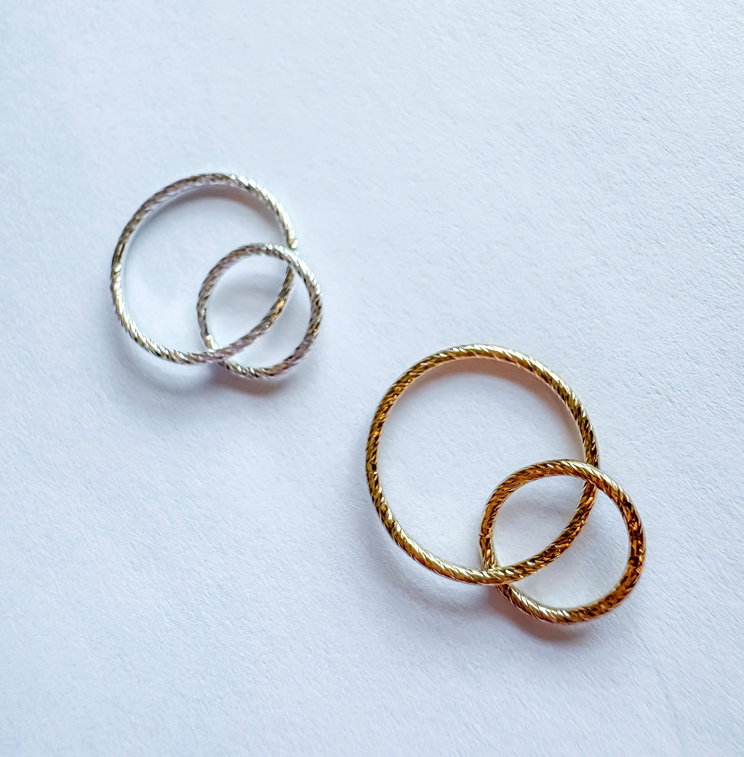 Interlocking Sparkle Infinity Rings (Set of 2)