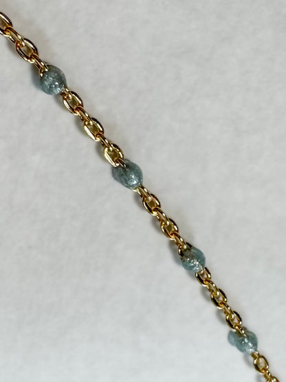 14k Gold Filled “Blue Jean Baby” Enamel Permanent Jewelry Chain