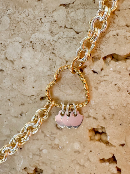 14k Gold Filled & .925 Sterling Silver Mixed Metal Double Cable Chain