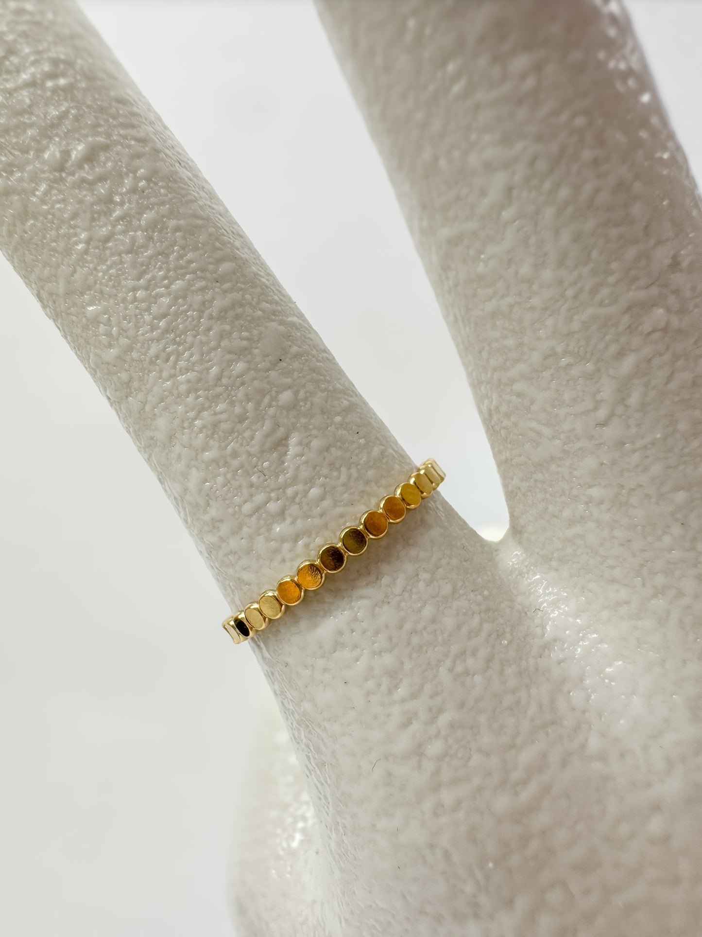 Flat Beaded Stacking Ring