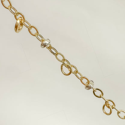 14k Gold Filled & .925 Sterling Silver Mixed Metal Satellite (SS Beads, GF chain) - Fits 22 Gauge Jump Ring