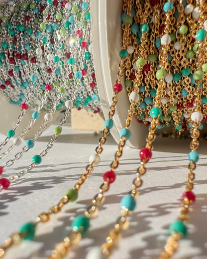 “Cozy Cabin” Enamel Permanent Jewelry Chain - C44