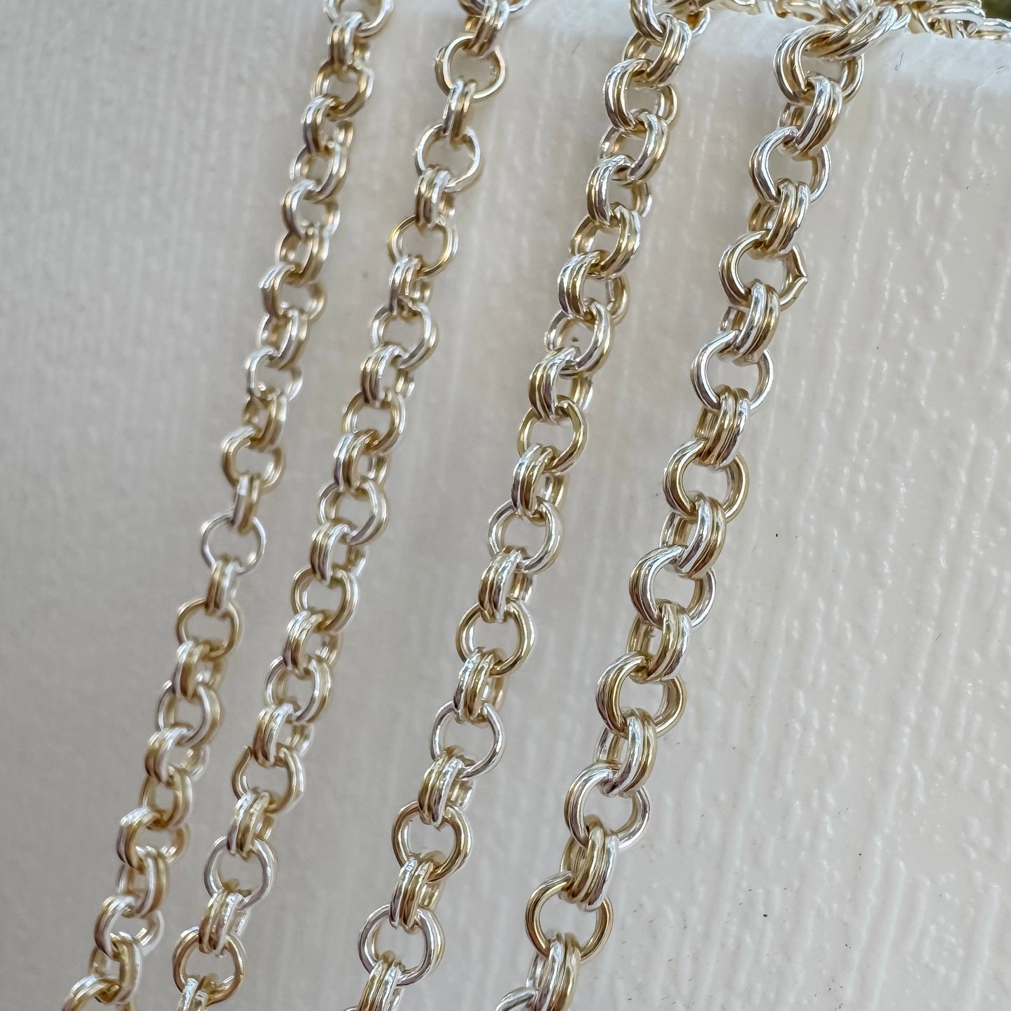 14k Gold Filled & .925 Sterling Silver Mixed Metal Double Cable Chain