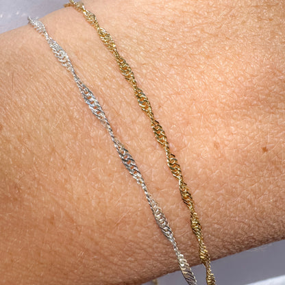 Herringbone Singapore Permanent Jewelry Chain
