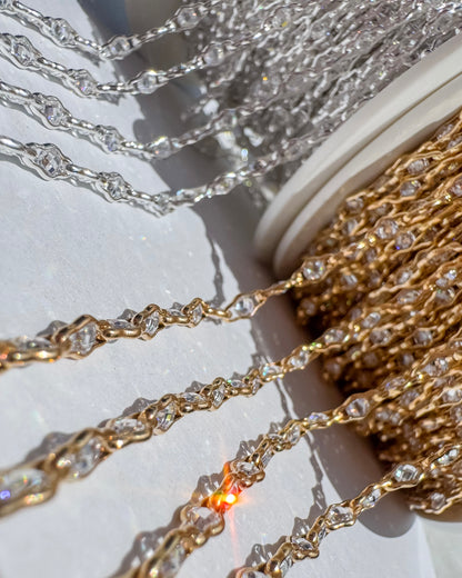 14k Gold Filled “Luce di Luna” CZ Permanent Jewelry Chain
