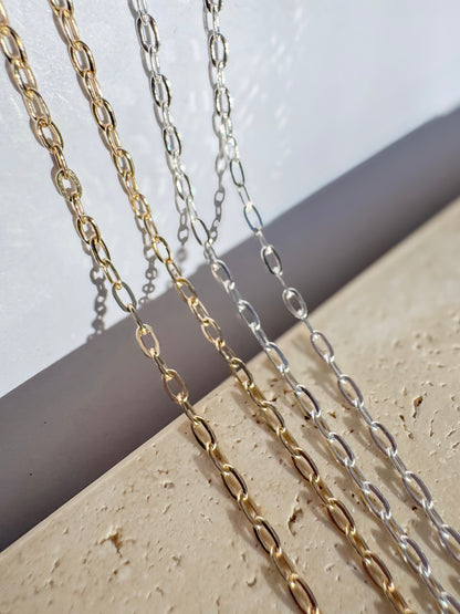Sparkle Oval Cable Permanent Jewelry Chain by the foot