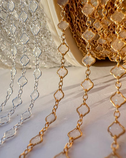 Clover Chain - Translucent Glitter Enamel - 109