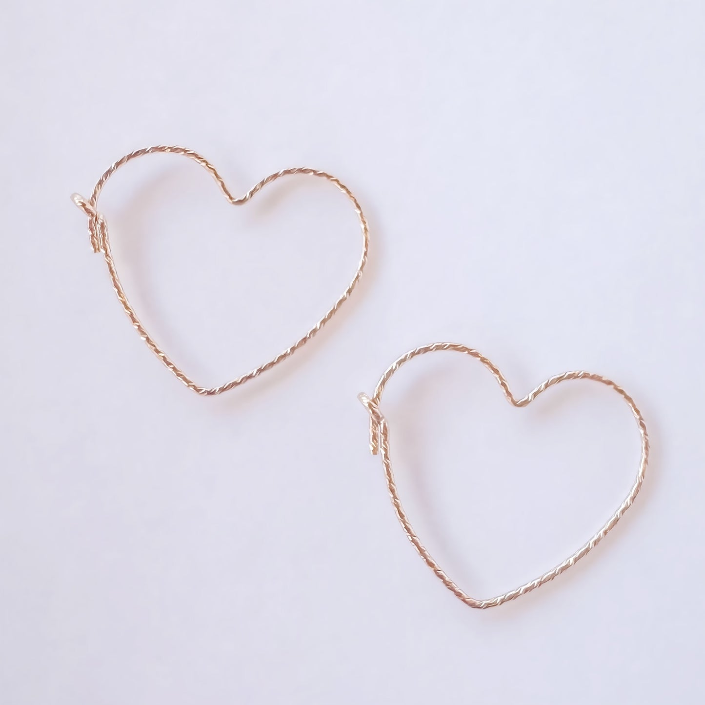 Sparkle Heart Shape Earrings | Gold Filled Heart Hoop Earrings