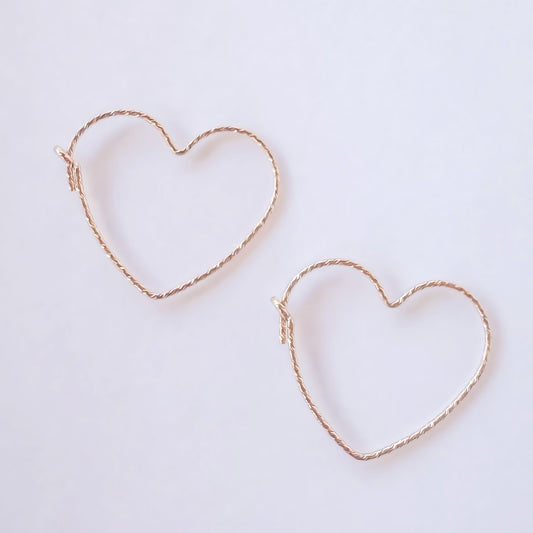 Sparkle Heart Shape Earrings | Gold Filled Heart Hoop Earrings