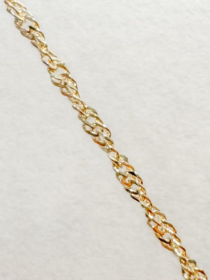 14k Gold Filled Herringbone Singapore Permanent Jewelry Chain