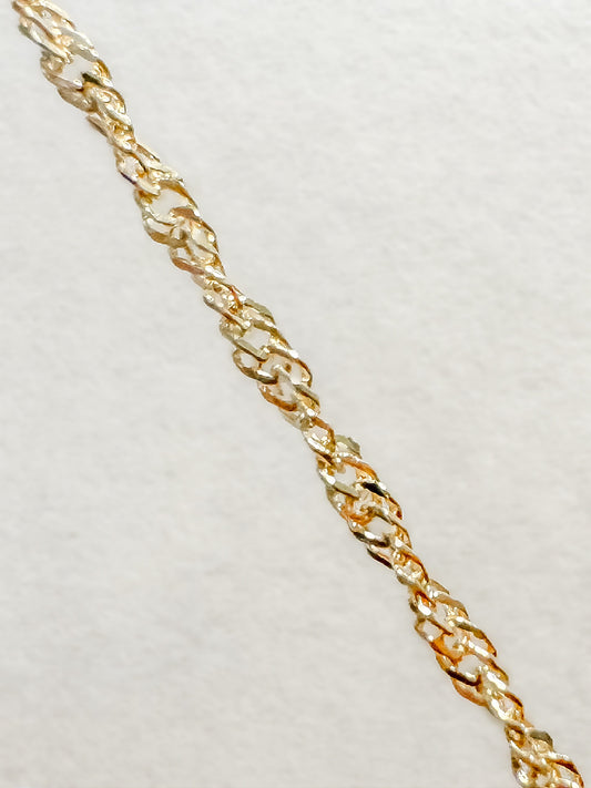 14k Gold Filled Herringbone Singapore Permanent Jewelry Chain