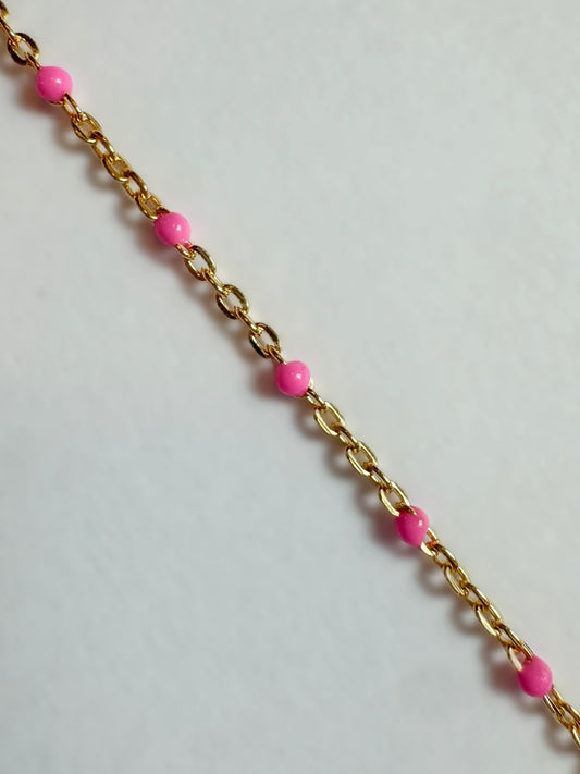 14k Gold Filled “Pop Pink” Enamel Permanent Jewelry Chain