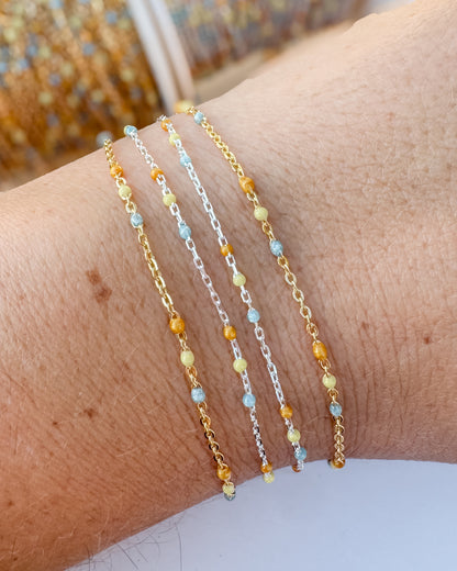 “Honey Pot” Italian Enamel Satellite Permanent Jewelry Chain - C110