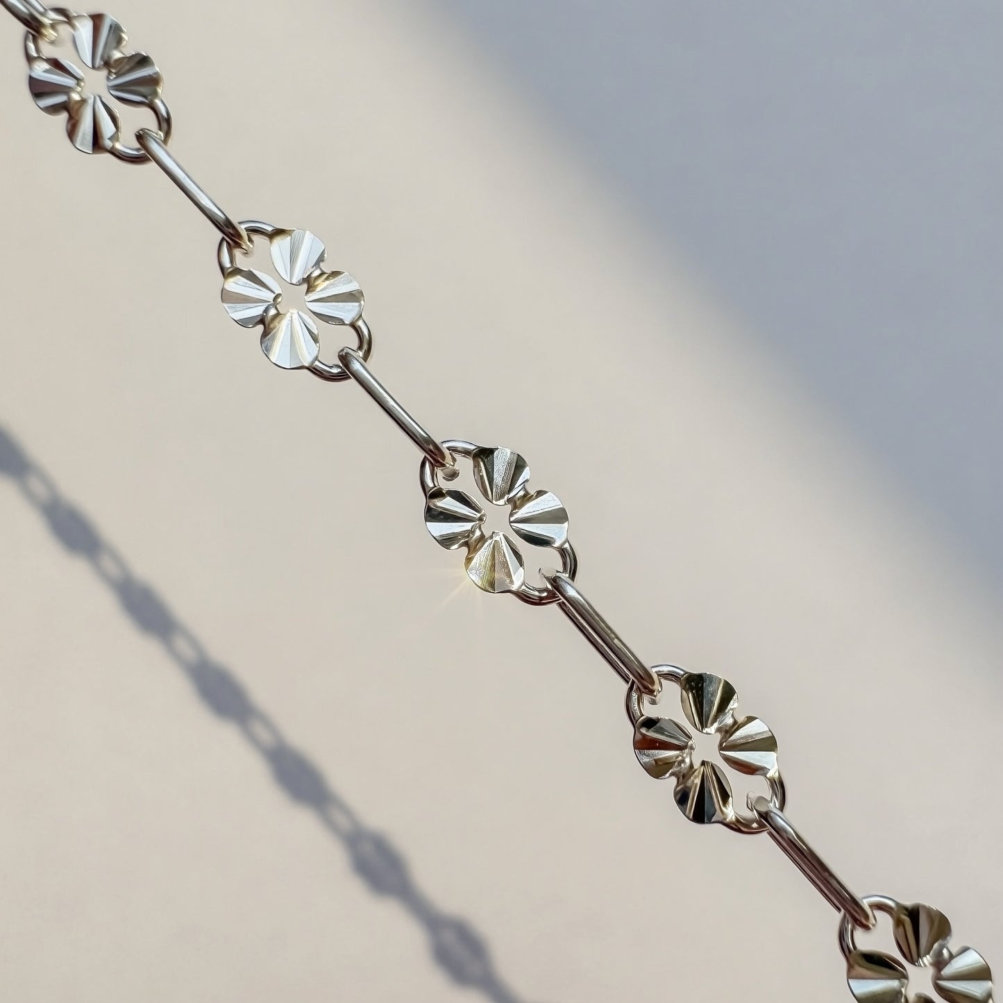 Flowerburst Paperclip Chain | .925 Sterling Silver