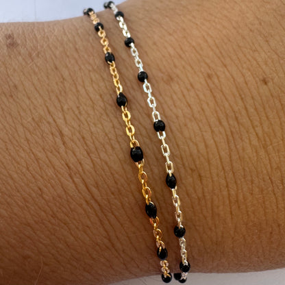 “Boss Black” Enamel Permanent Jewelry Chain