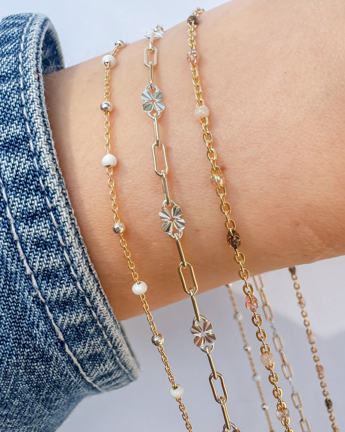 Mixed Metal Flowerburst Chain (C1MX)