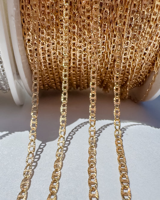 Diamond Cut Flat Mariner Permanent Jewelry Chain