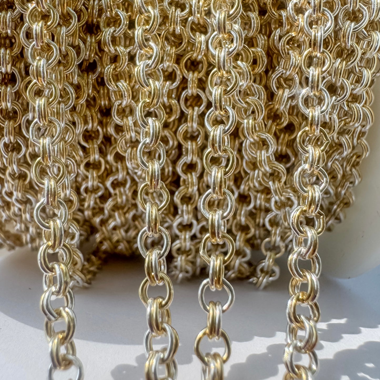 14k Gold Filled & .925 Sterling Silver Mixed Metal Double Cable Chain