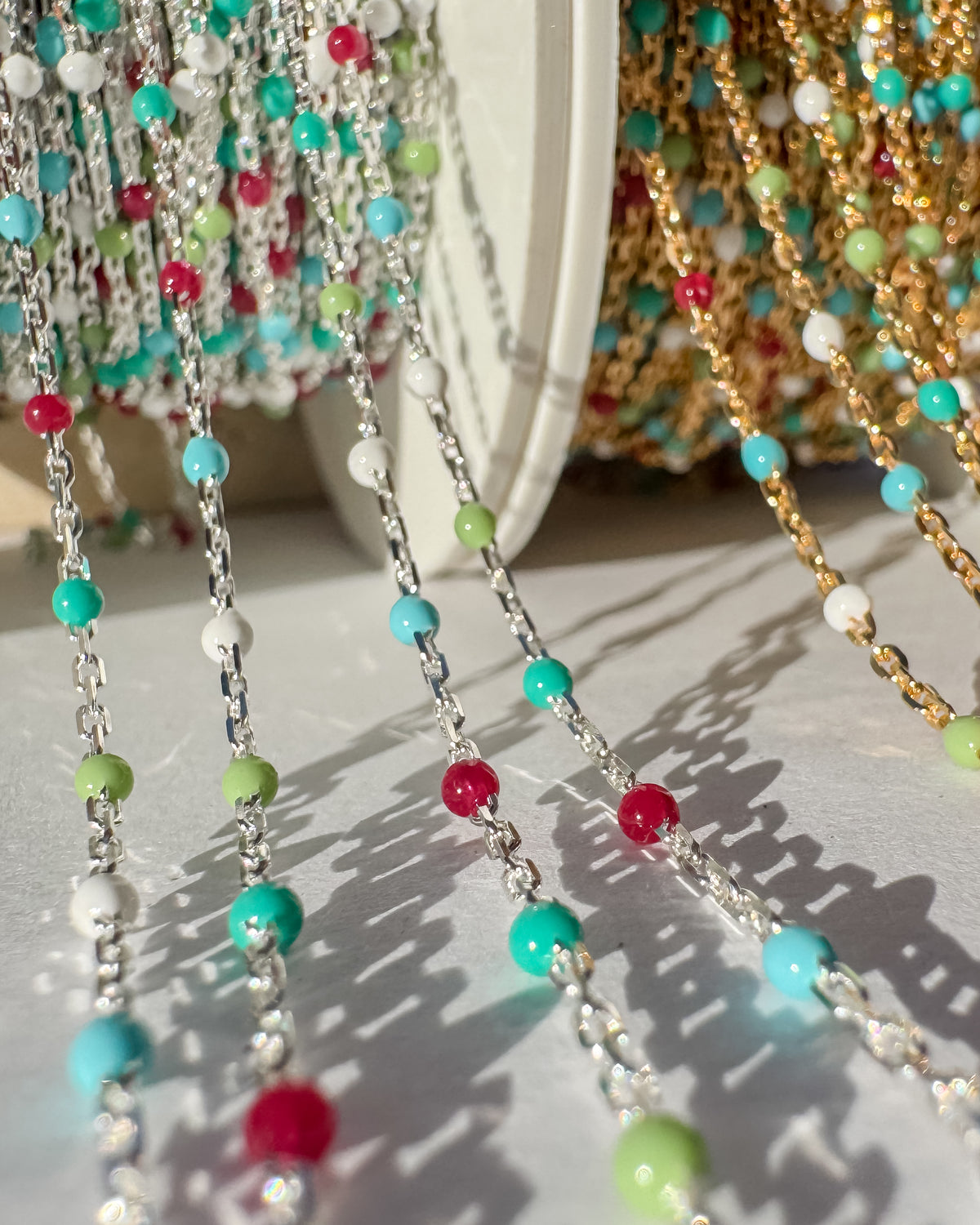 “Cozy Cabin” Enamel Permanent Jewelry Chain - C44