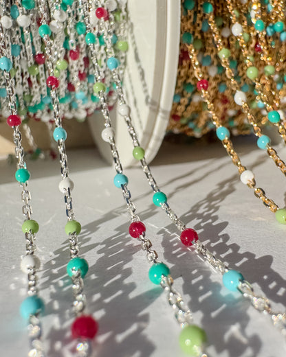 “Cozy Cabin” Enamel Permanent Jewelry Chain - C44