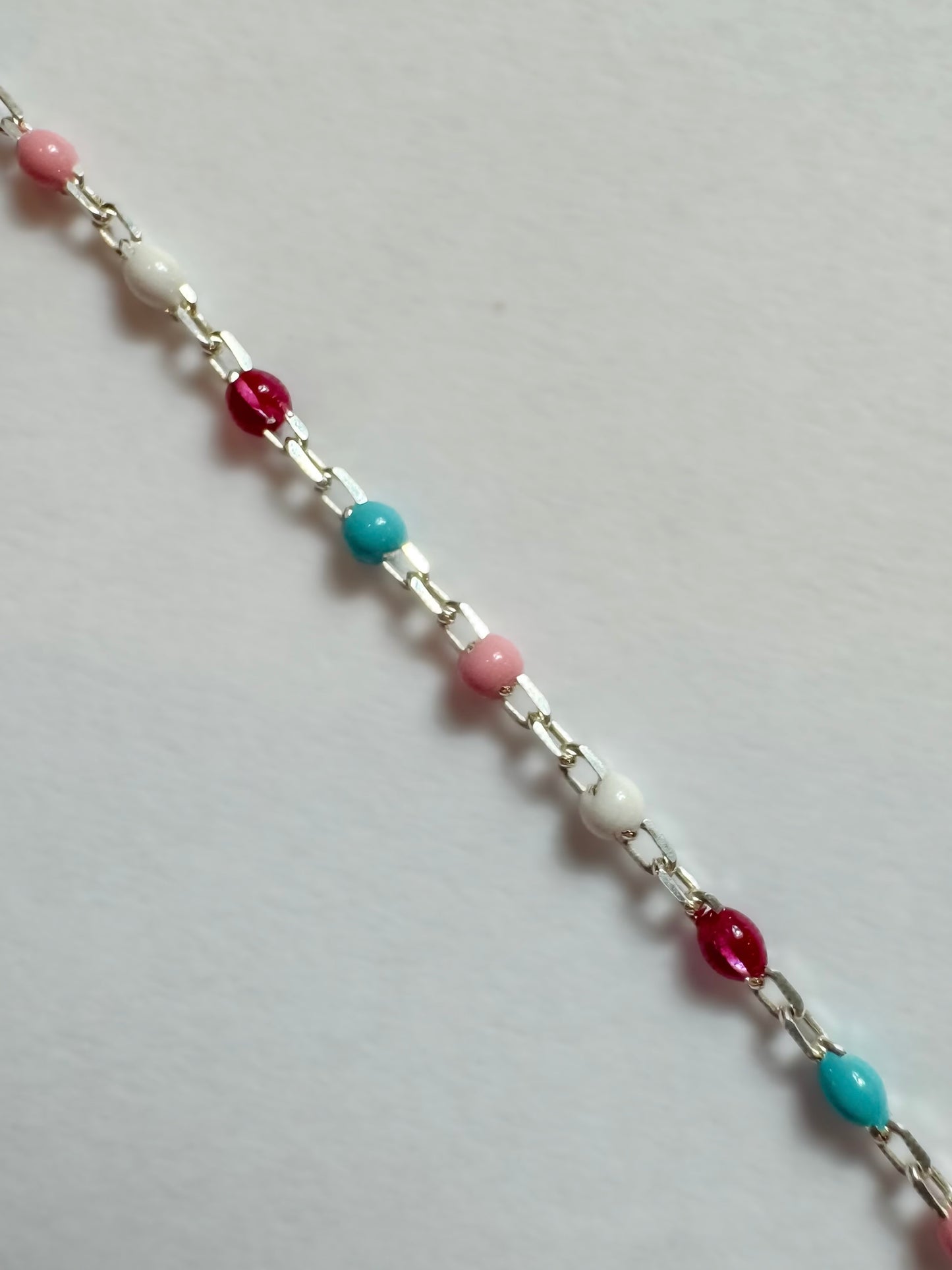 14k Gold Filled or .925 Sterling Silver “Sugar Frost” Enamel Permanent Jewelry Chain