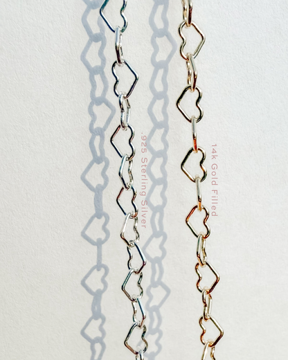 Round Heart Wholesale Permanent Jewelry Chain - 14k Gold Filled or .925 Sterling Silver