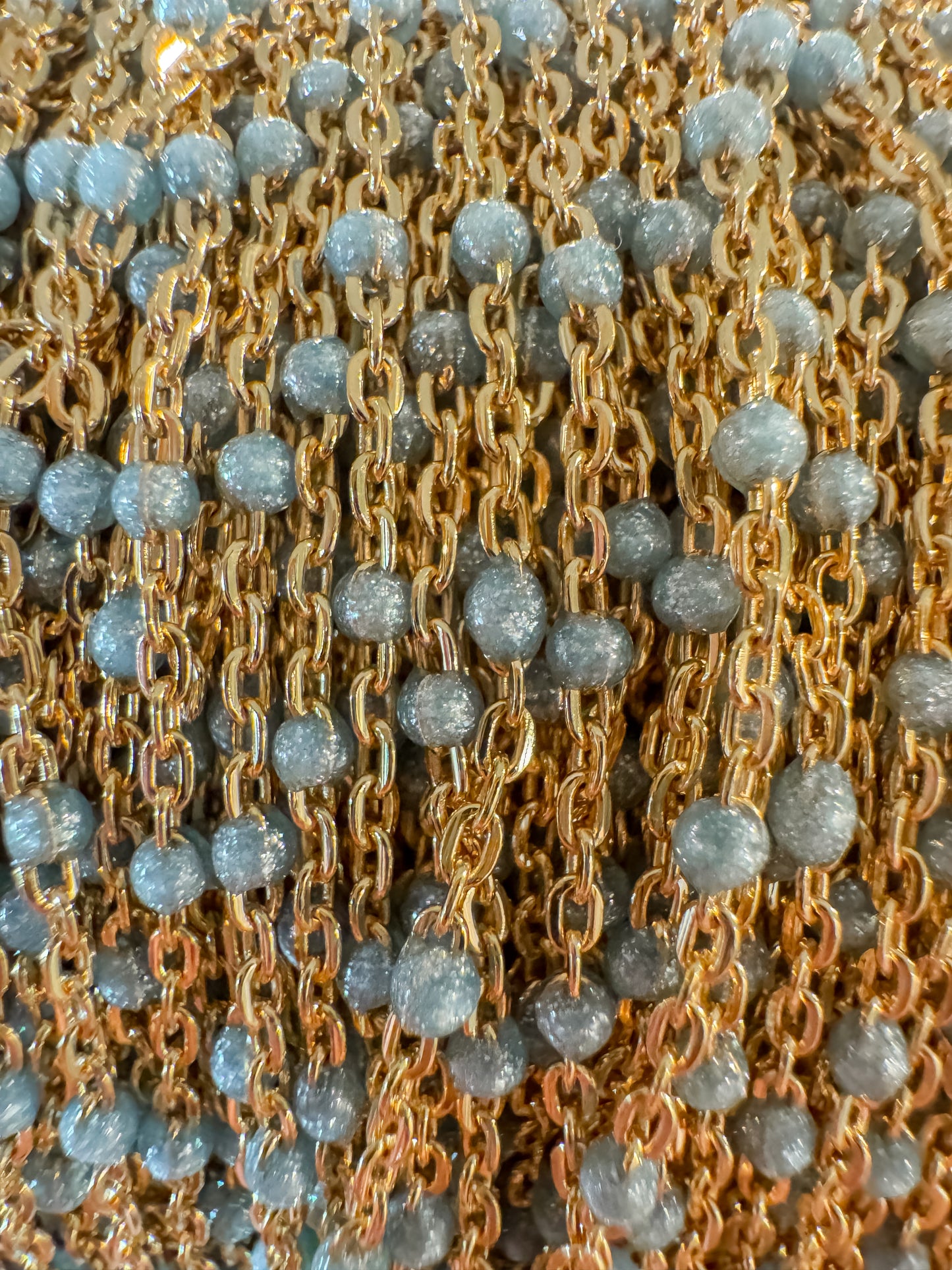 14k Gold Filled “Blue Jean Baby” Enamel Permanent Jewelry Chain