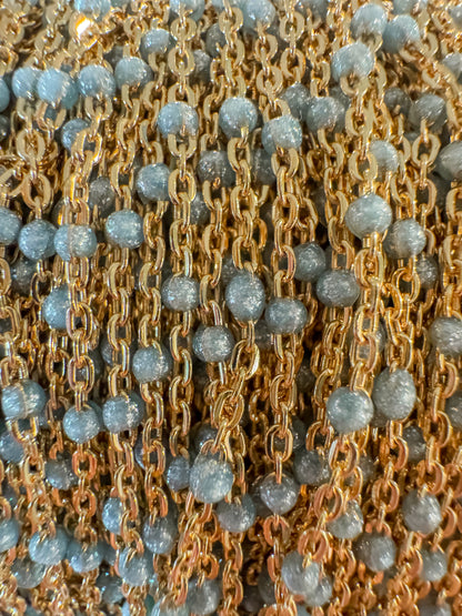 14k Gold Filled “Blue Jean Baby” Enamel Permanent Jewelry Chain