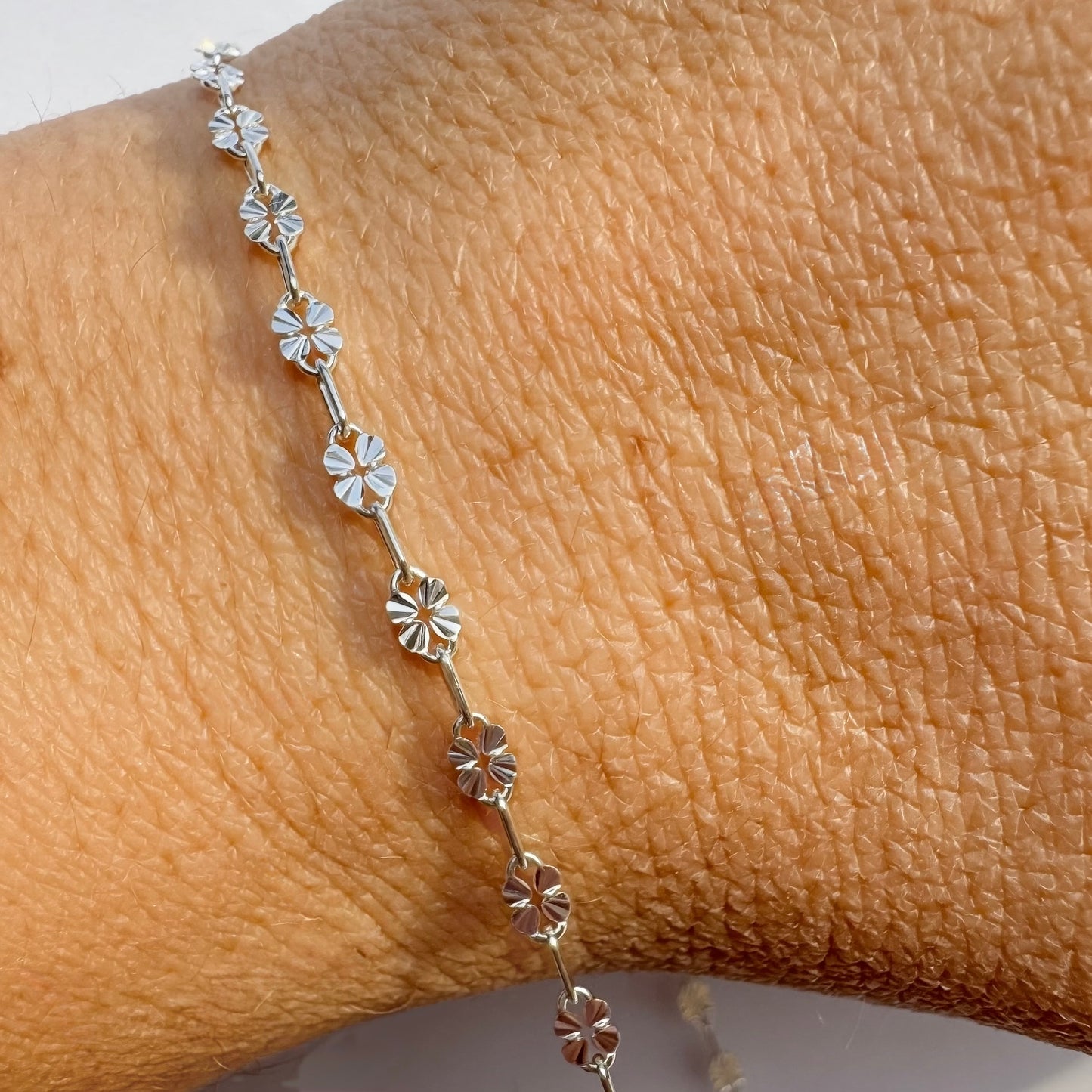 Flowerburst Paperclip Chain | .925 Sterling Silver