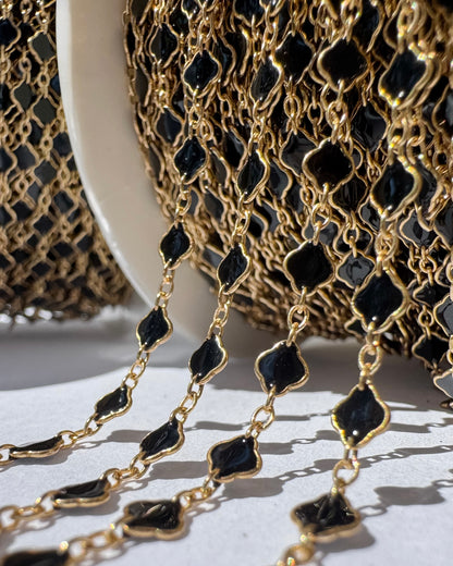 Clover Chain - Black Italian Enamel