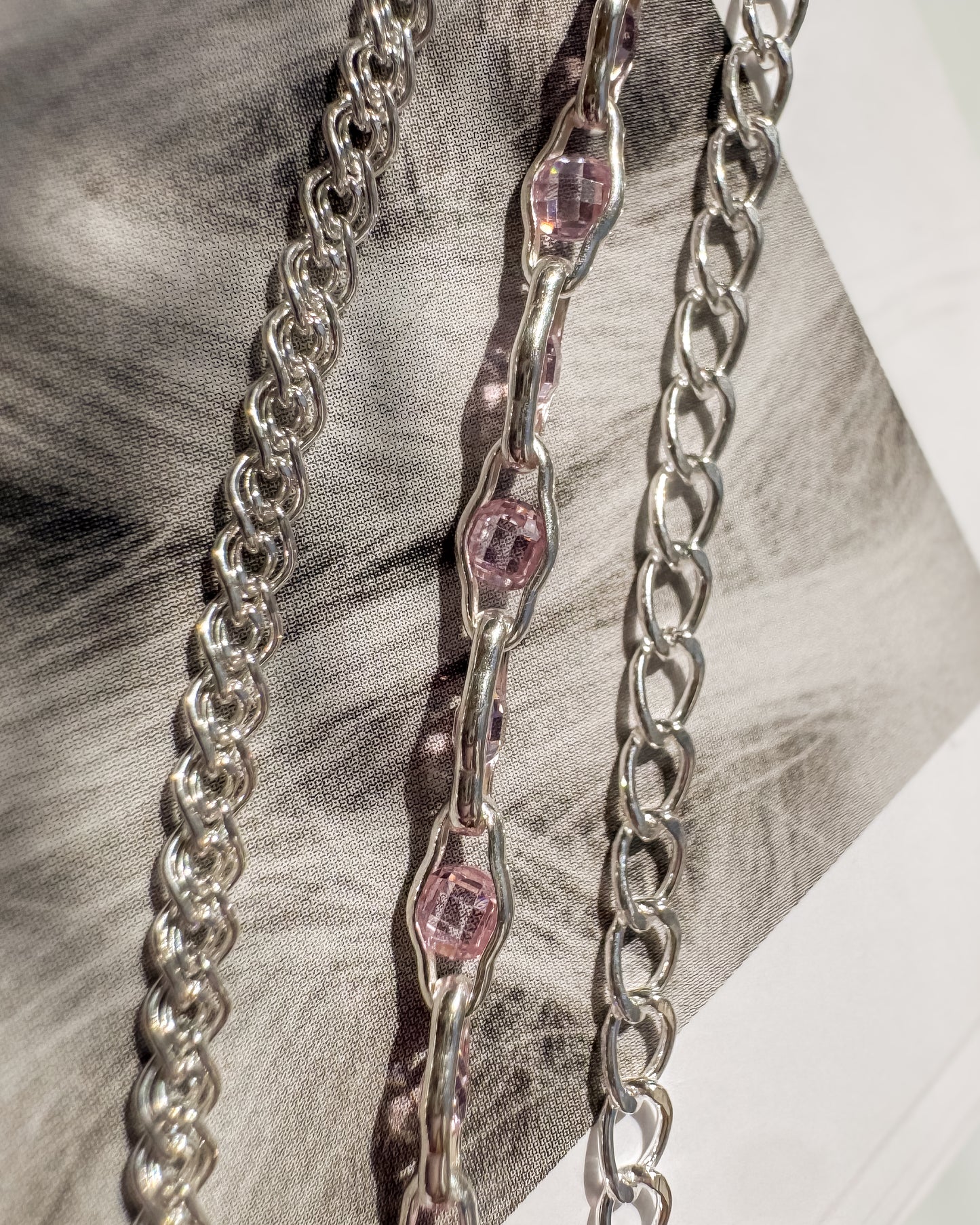 .925 Sterling Silver PINK “Luce di Luna” CZ Permanent Jewelry Chain