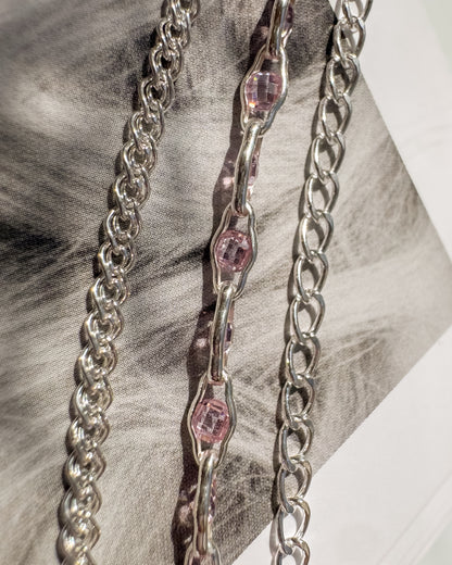 .925 Sterling Silver PINK “Luce di Luna” CZ Permanent Jewelry Chain