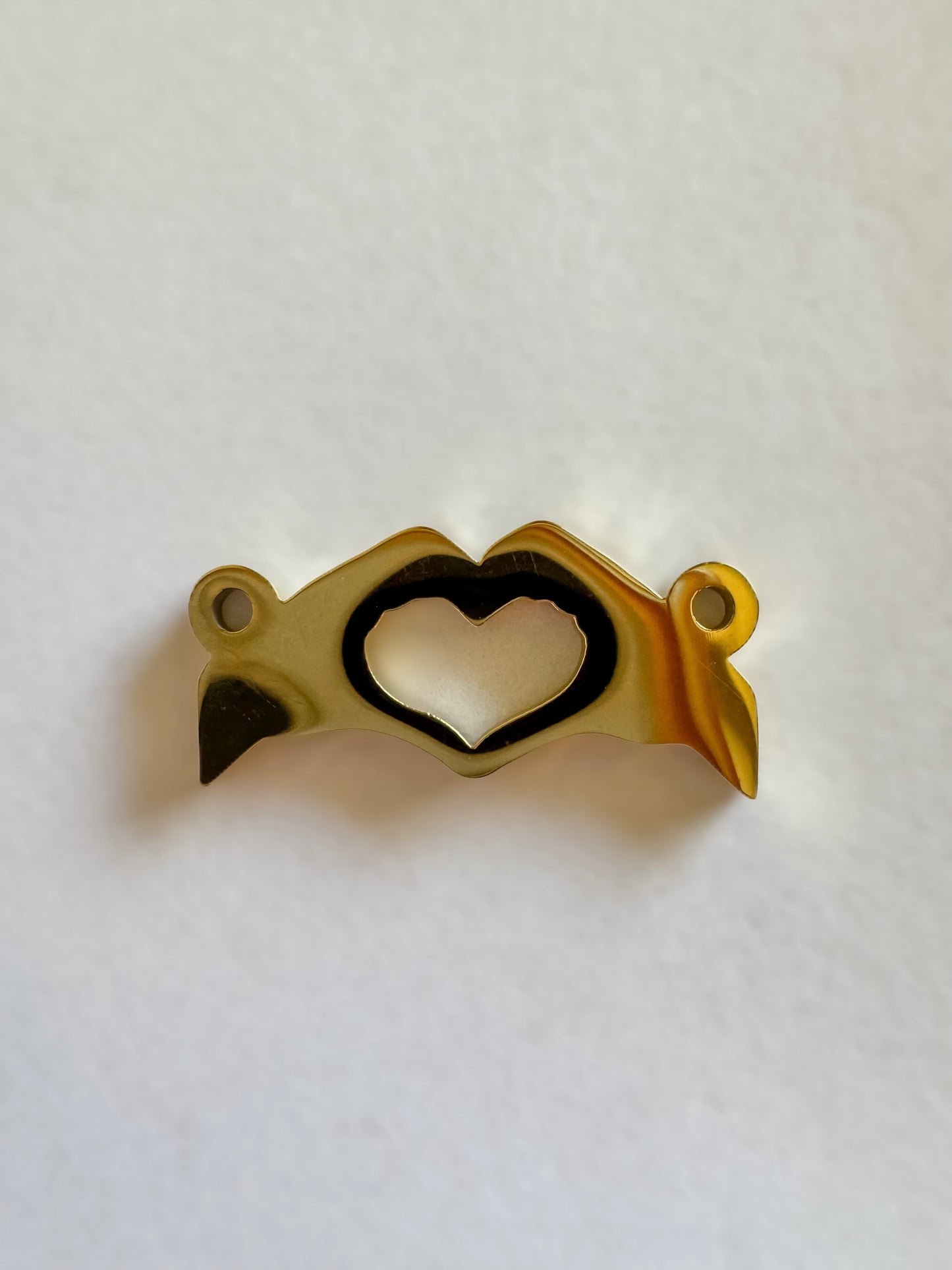 Heart Hands Connector 316L PVD Stainless Steel