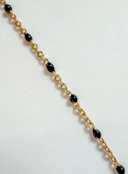 14k Gold Filled “Boss Black” Enamel Permanent Jewelry Chain