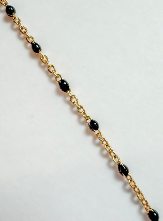 14k Gold Filled “Boss Black” Enamel Permanent Jewelry Chain