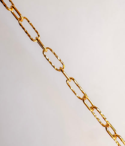 14k Gold Filled “Italian Old Money” Diamond Cut Long & Short Paperclip Permanent Jewelry Chain
