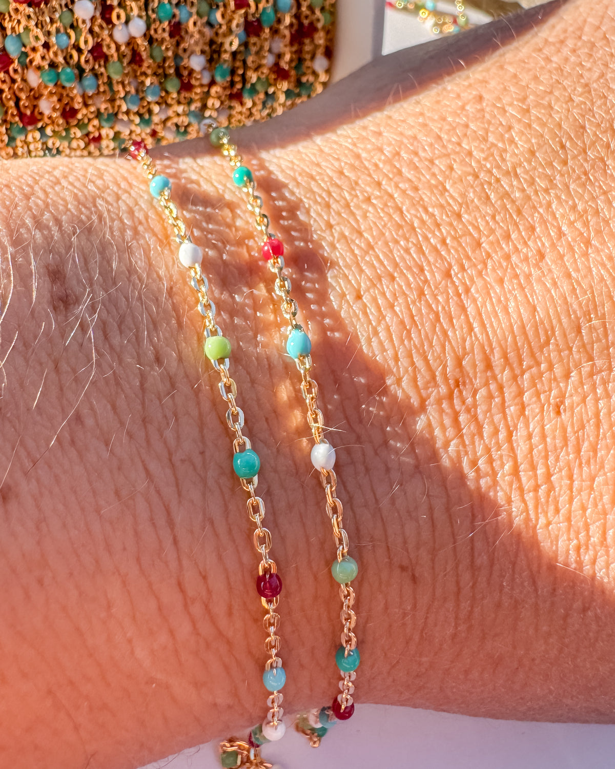 “Cozy Cabin” Enamel Permanent Jewelry Chain - C44