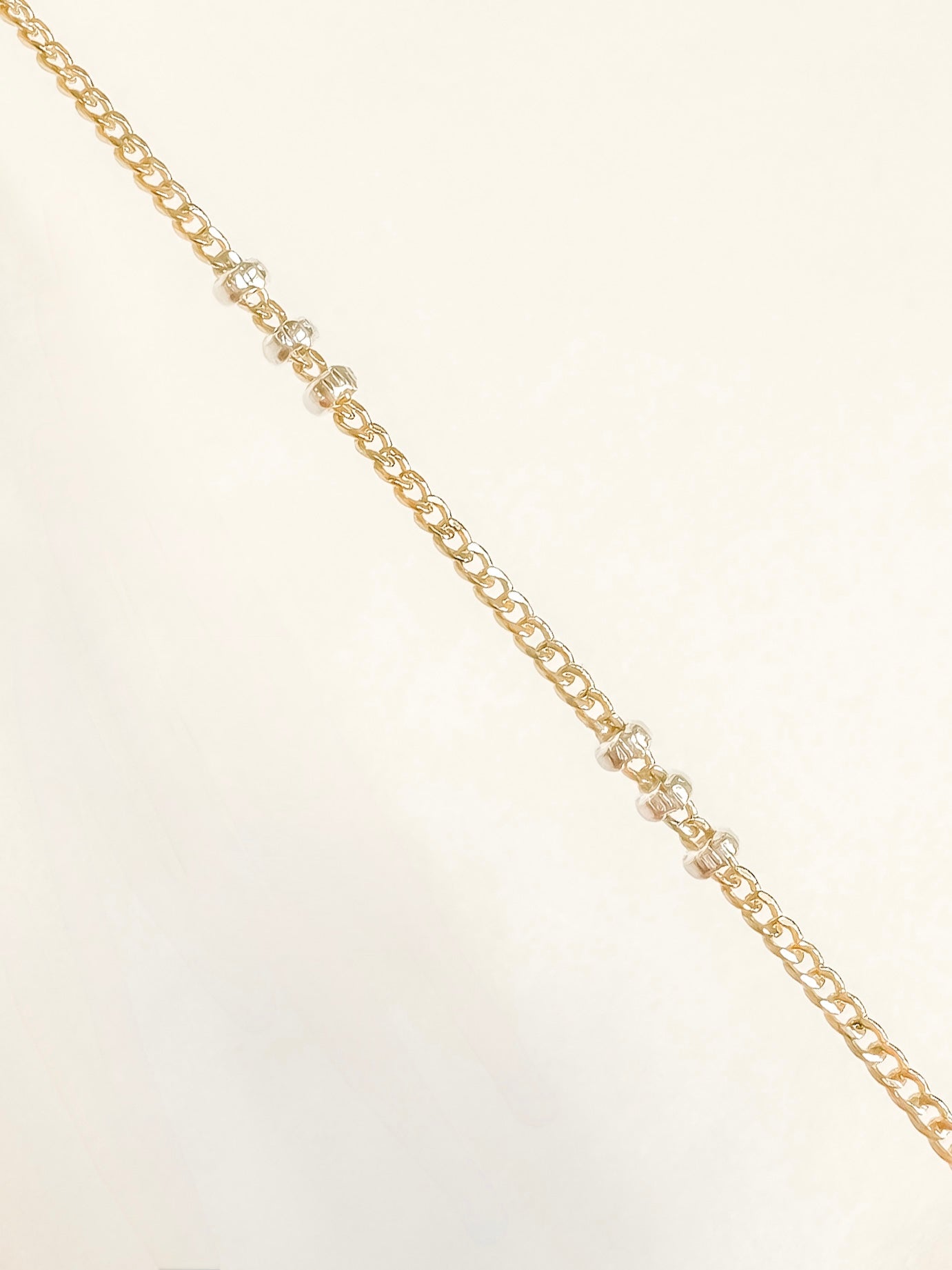 14k Gold Filled & .925 Sterling Silver Mixed Metal Tri Bead Satellite Curb Permanent Jewelry Chain